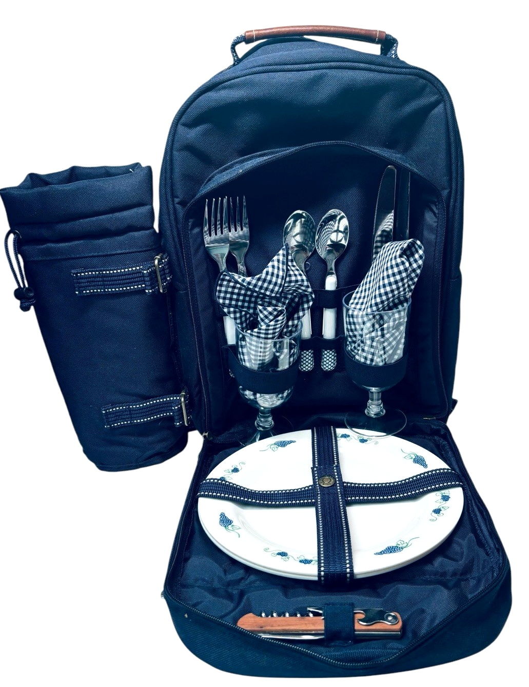 NWT Picnic at Ascot Bold Picnic Backpack for 4 Glasses/Flatware/Opener/Utensils