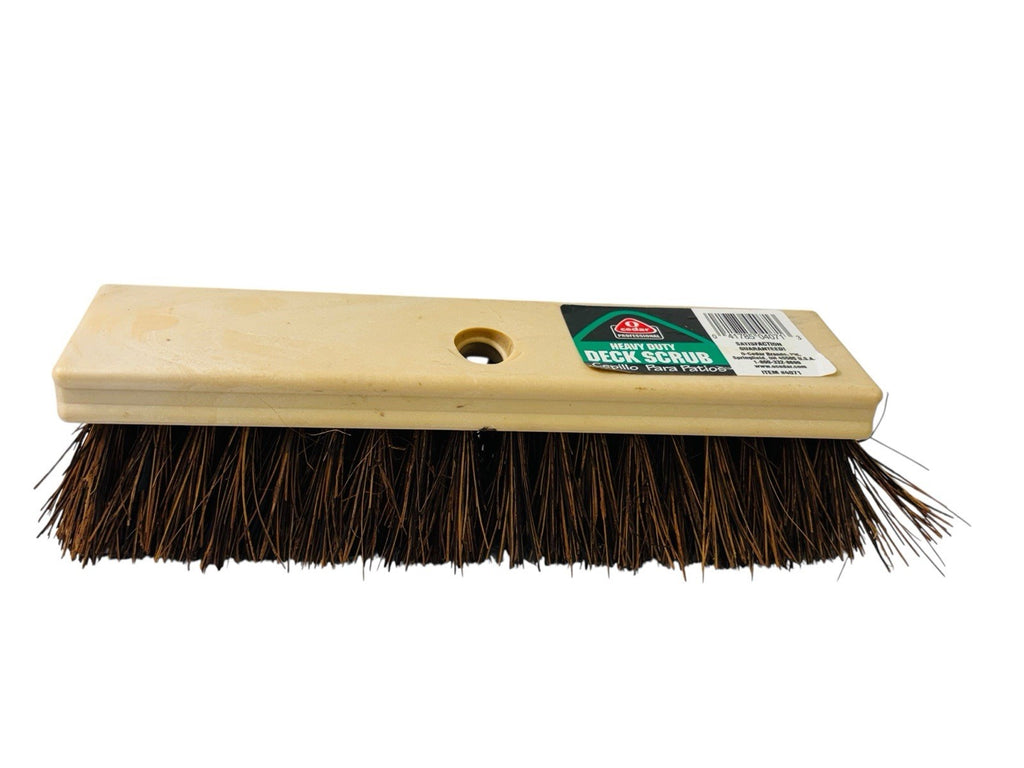 Cedar Heavy Duty Deck Scrub Brush w/ Natural Palmyra Bristles for Decks & Patios