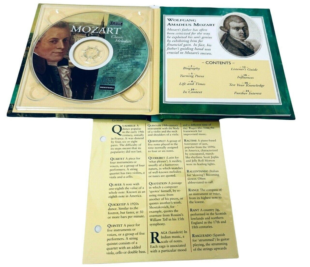 CLASSIC COMPOSERS HAYDN, MOZART, & MOZART CDs W/23 PAGE BIOGRAPHY BOOKLET LOT-3