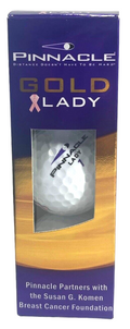 THREE GOLF BALLS LADY #1 with Pink Ribbon KOMEN Breast CANCER Pinnacle NEW
