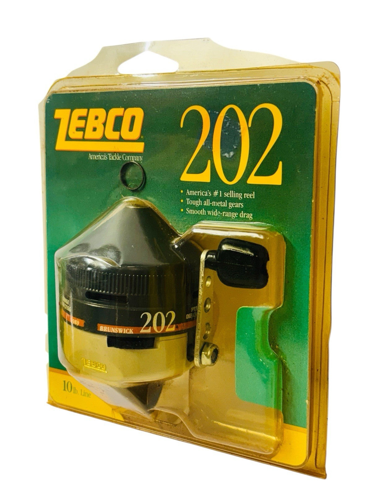 Zebco 202 Fishing Reel Vintage 1989 Brunswick Die Cast Reel 10 lb. Line New (Z)