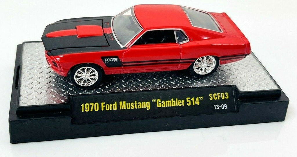 Diecast Cars - 1970 MUSTANG GAMBLER 514 & BOSS 429 w/Display Stands- M2 Machine