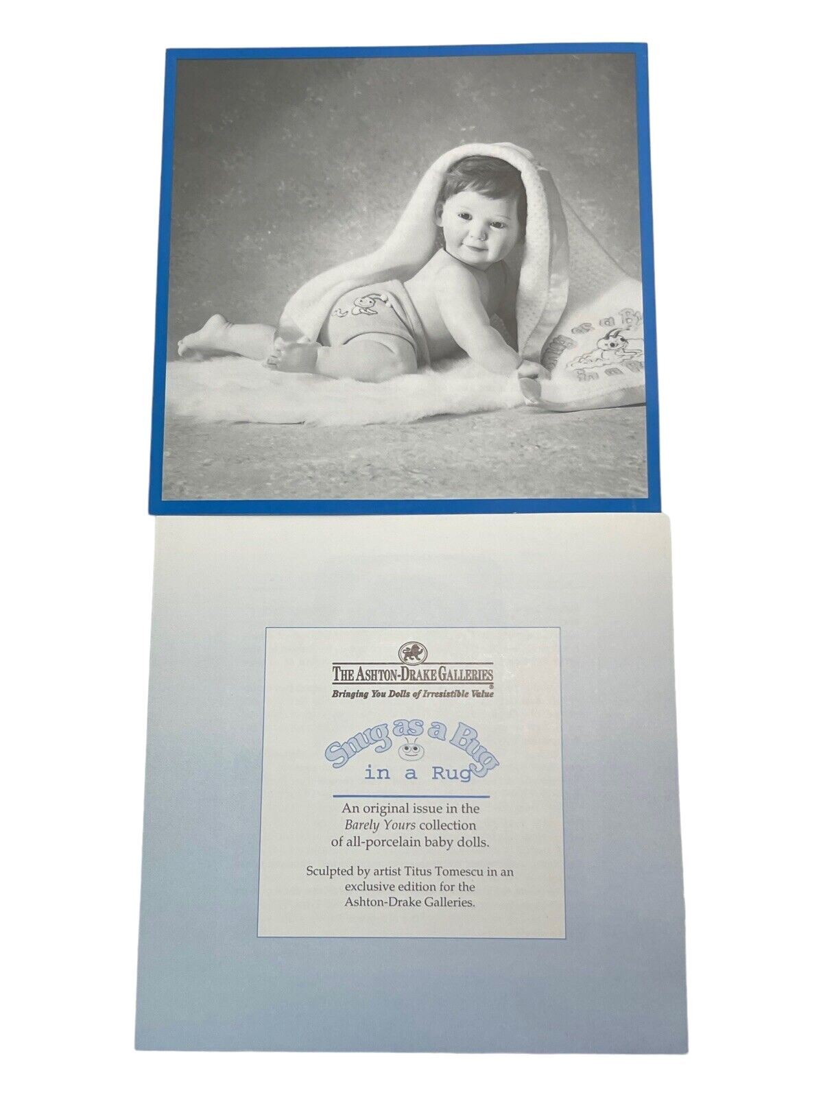 ASHTON-DRAKE GALLERIES 19'' BOY DOLL TC04229 PORCELAIN w/CERTIFICATE 1994