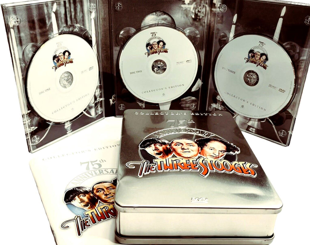 THE THREE STOOGES 75th ANNIVERSARY COLLECTOR'S EDITION 3DVDs+BIO BOOK+PHOTOS
