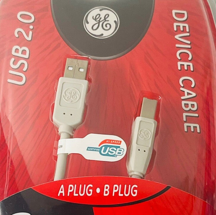 GE USB 2.0 DEVICE CABLE 6 Ft Windows & Macintosh HO97891 NEW-SEALED