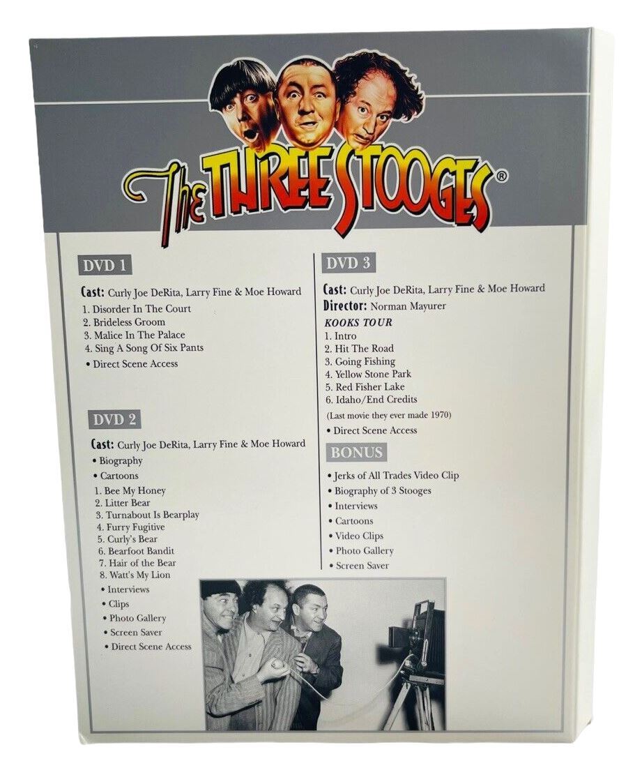 THE THREE STOOGES 75th ANNIVERSARY COLLECTOR'S EDITION 3DVDs+BIO BOOK+PHOTOS