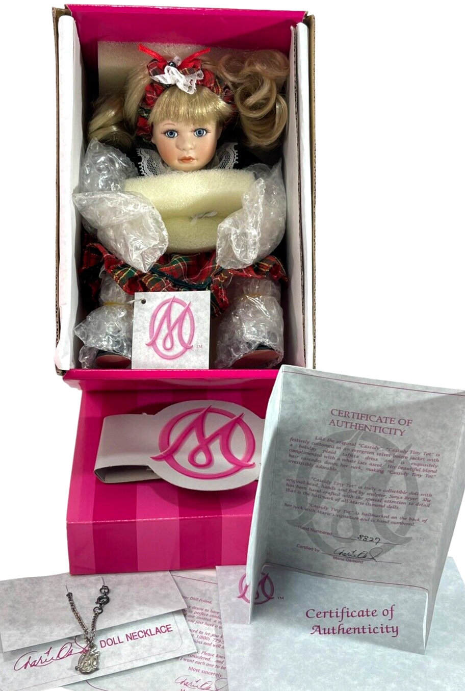 CASSIDY TINY TOT DOLL # 049045 PORCELAIN W/ORIGINAL BOX & COA MARIE OSMOND NRFB