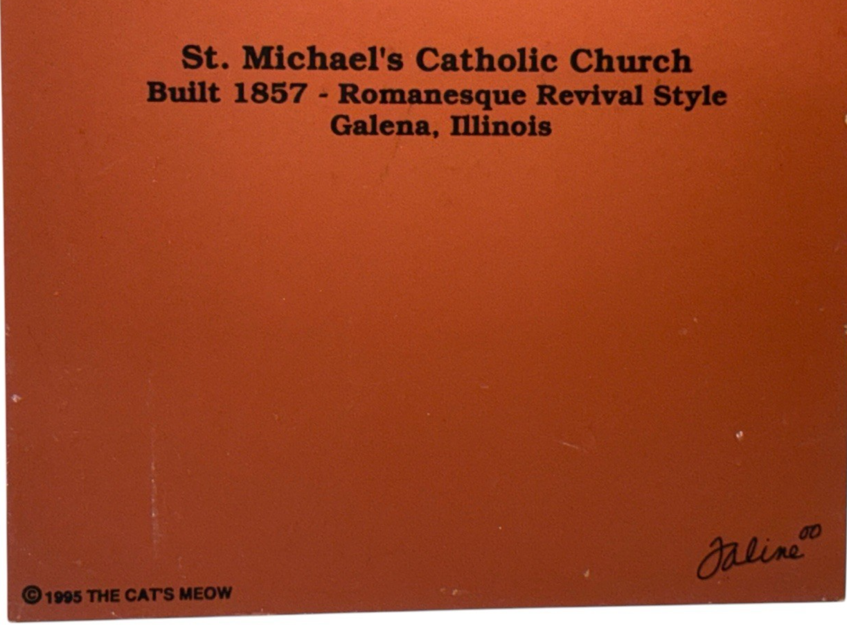 1995 The Cat's Meow Wooden St. Michael's Catholic Church Built 1857 Galena, IL.