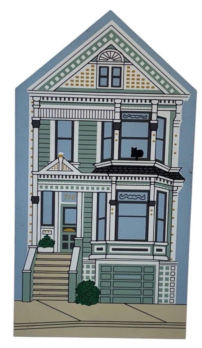 The Cat's Meow Wooden 1933 GOLDEN GATE BRIDGE ~ 1984 VICTORIAN ROWHOUSE ALAMO SQ