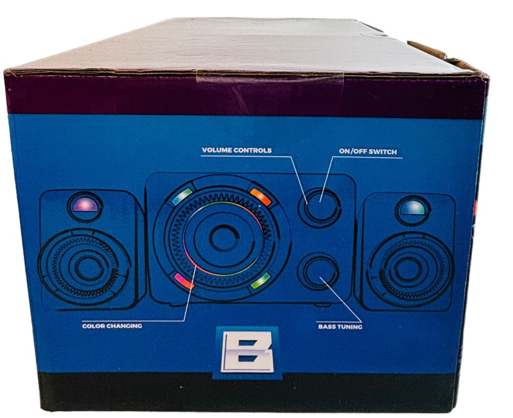 BUGHA Exclusive LED Gaming Speakers & Subwoofer Set of 3 ~ NEW