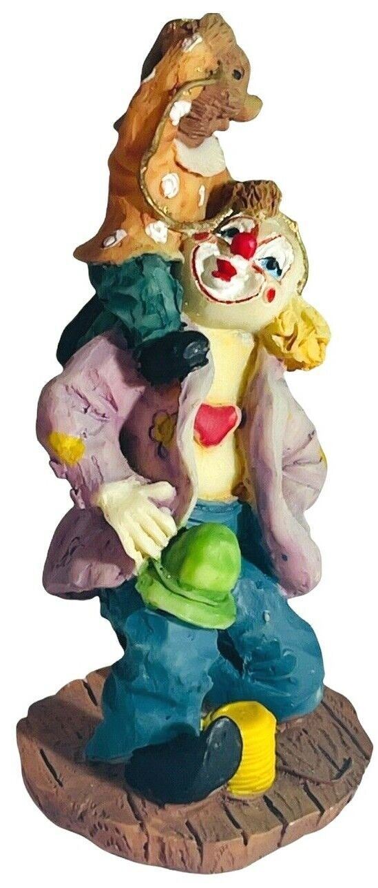SITCO PORCELAIN CLOWNS #156 & 154 (H-3"x W-2") LOT OF 2~VINTAGE/MINT CONDITION
