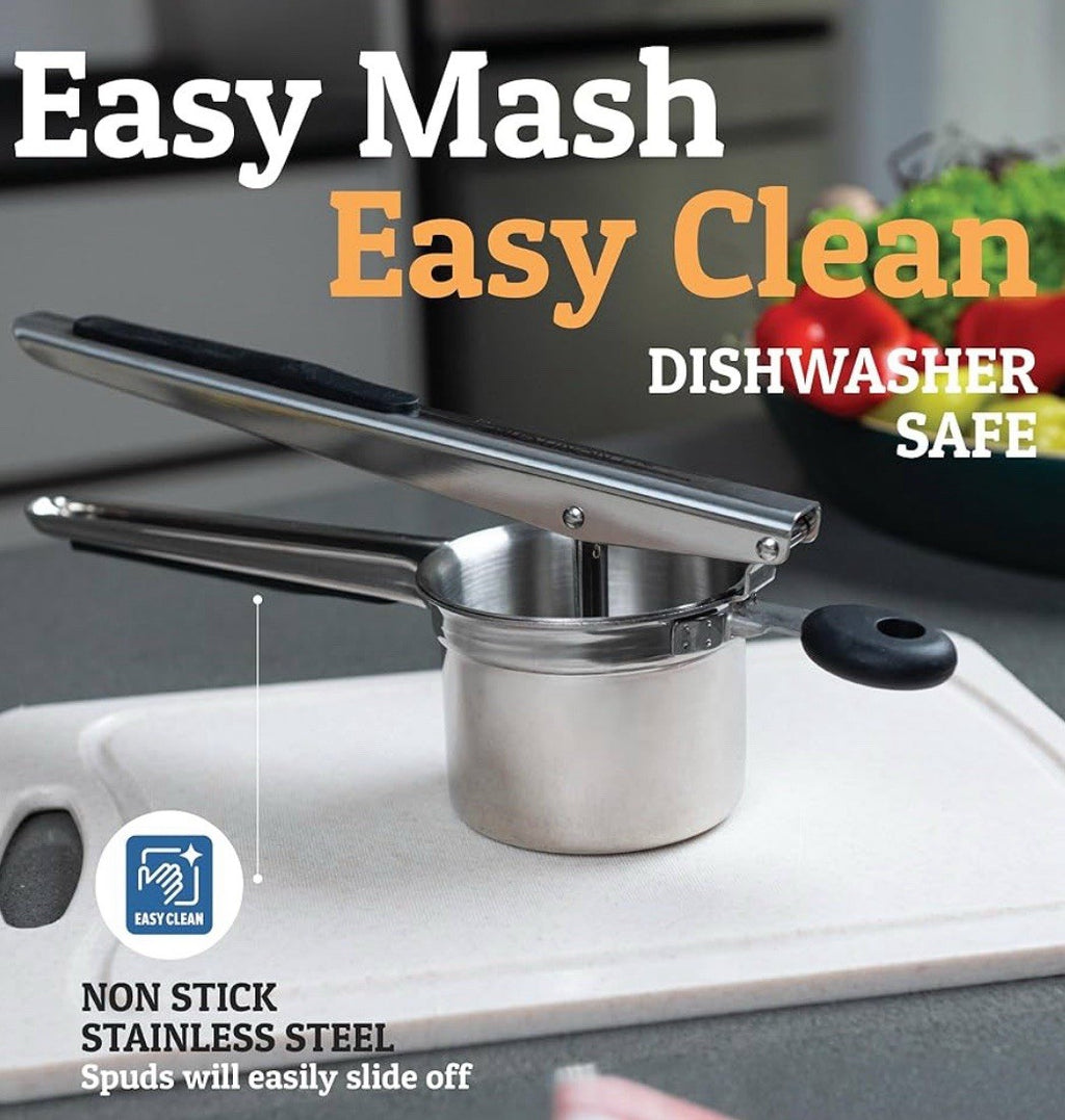 PRIORITY CHEF Stainless Steel Potato/Vegetable Ricer Masher Rubber Grip, 1/2 Cup
