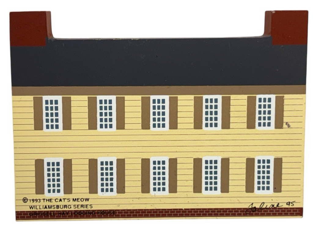 The Cat's Meow Wooden WILLIAMSBURG SERIES BAUTON PARISH ~ GRISSELL HAY LODGING
