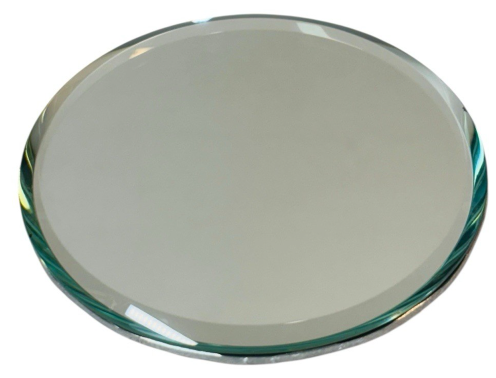 VINTAGE WENDELL AUGUST PEWTER BUTTERFLY MIRROR 3X3” ROUND w/STORAGE POUCH~BOX