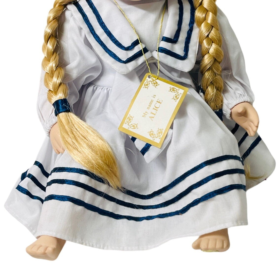 Crown Fine Porcelain Dolls 14'' “JUDY & ALICE” In A Sitting Position~Origin 1998