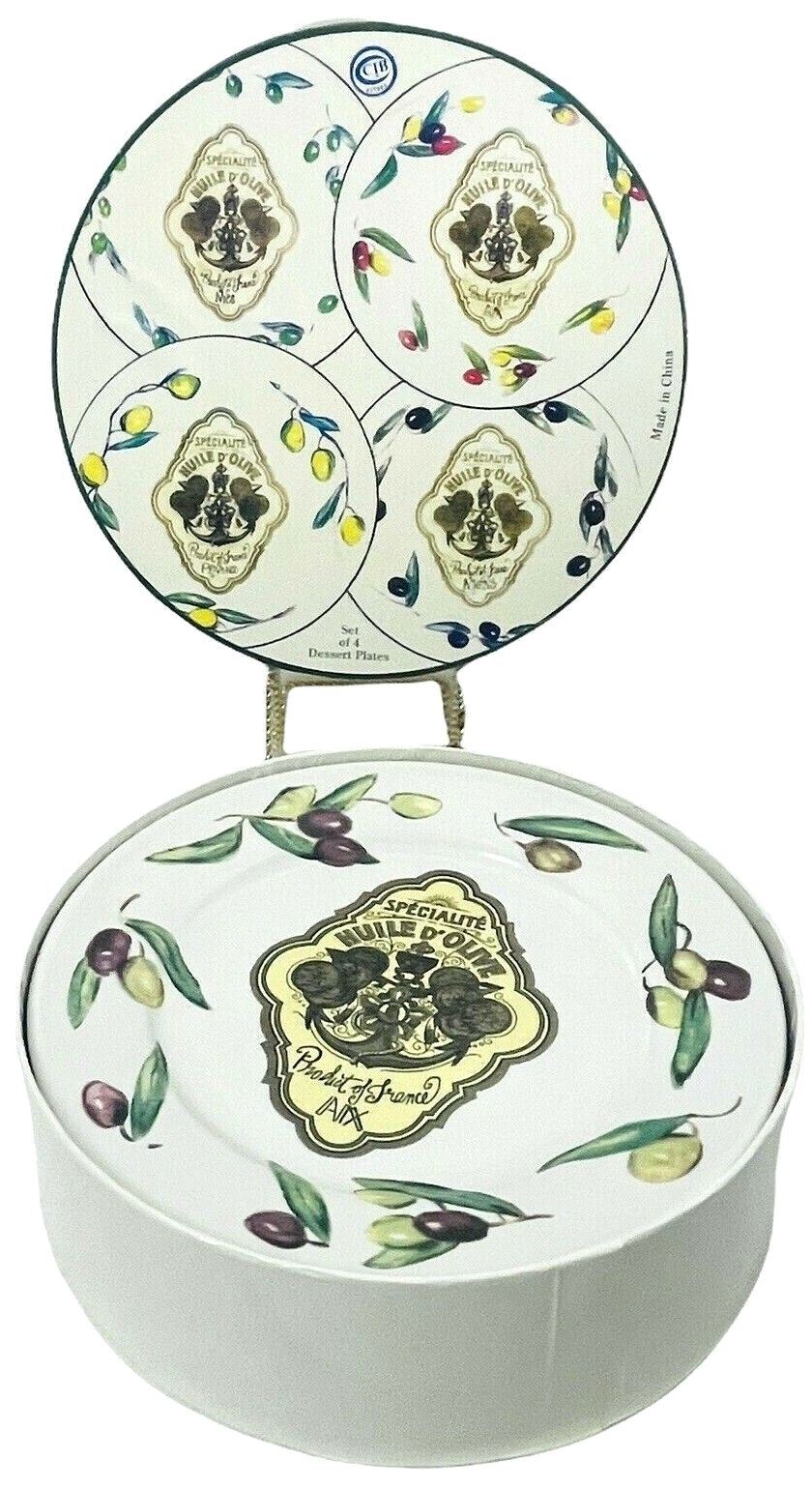 ROSANNA DECORATIVE DESSERT PLATES~SPECIALITE HUILE D’OLIVE SET-4 COLLECTION