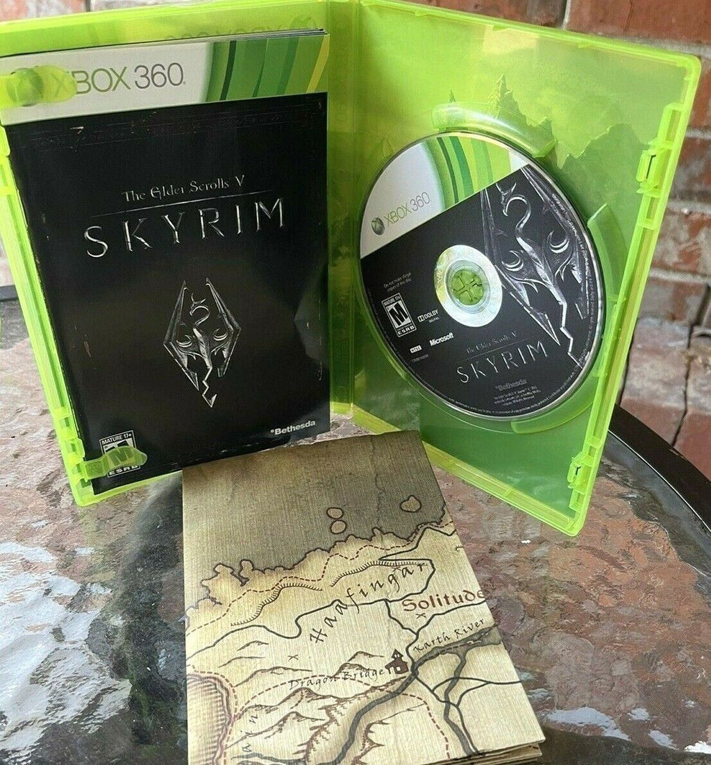 Skyrim Xbox 360, The Elder Scrolls V: 2011 Includes Full Size Map "MINT"