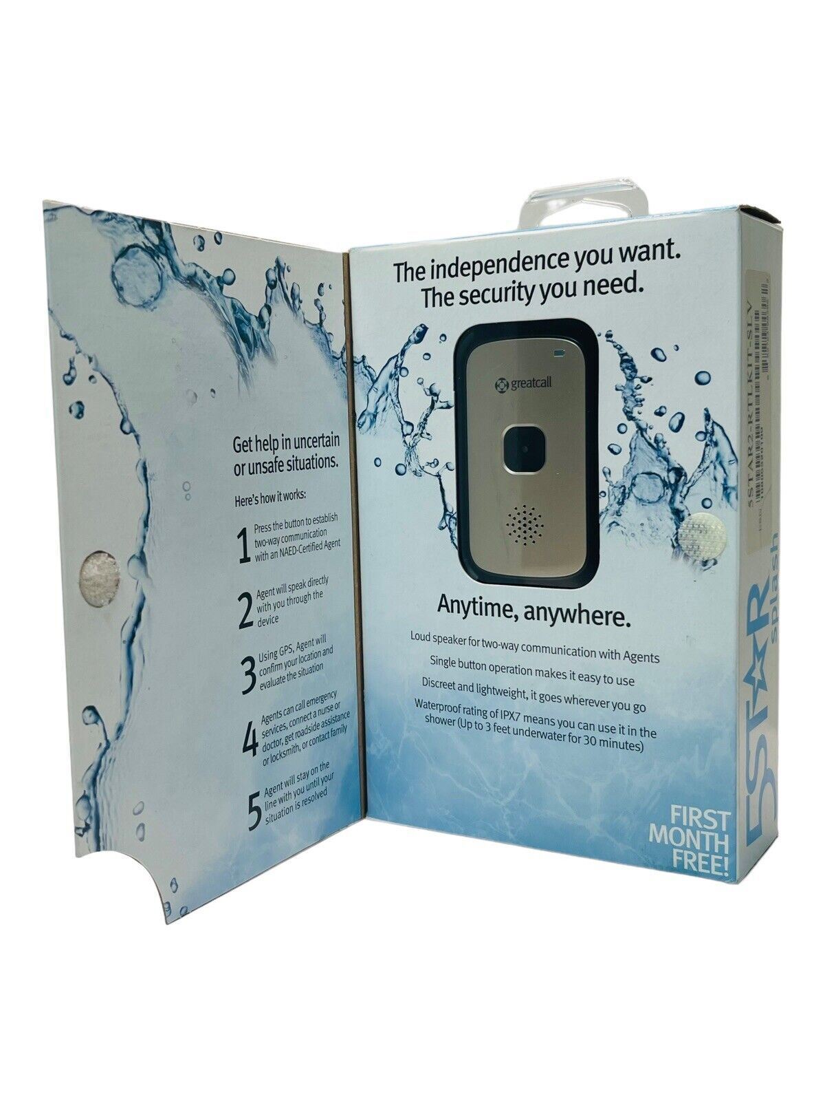 GreatCall Urgent Response (5STAR3-DIR-SLV) One-Touch Waterproof Device - Silver
