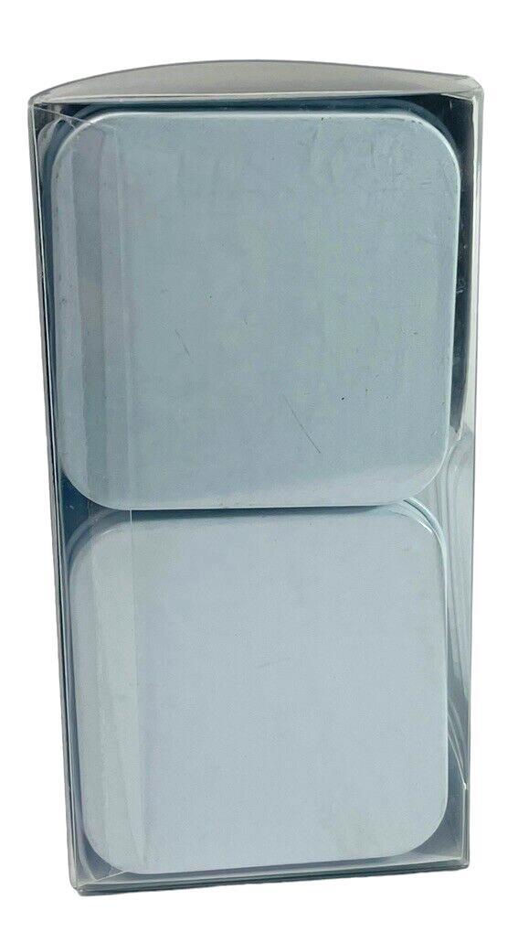 White Metal Favor Boxes 10 White & Gold Tins w/Lids & Gold Lables - Martha Stewa