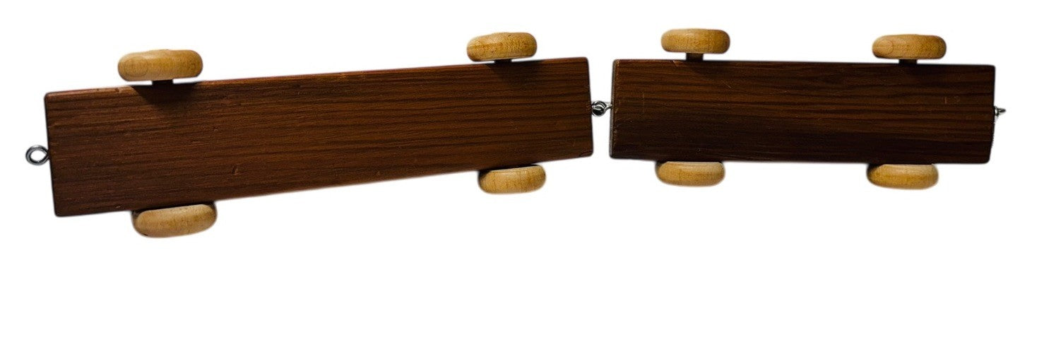 4 Piece- Wooden Train Locomotive Set Beautiful Vintage Handmade Train Set