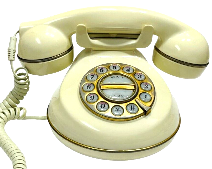 Phone Rotary Push Button Model Natalie, French Style HAC TTI329 "VINTAGE-WORKS"