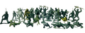 Vintage Tim-Mee Toy Soldiers Green Army Men 60mm Plastic ~ Mix Lot Of 39