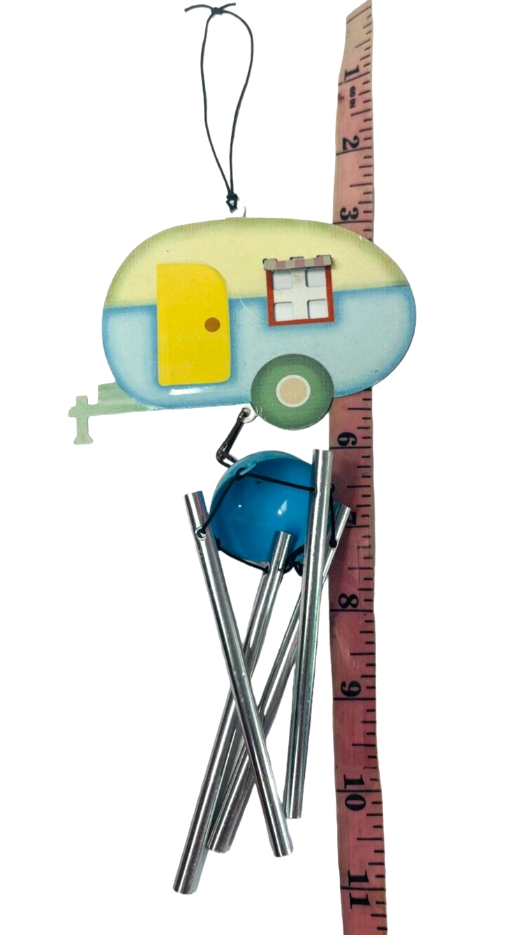 1970s Style Decor Wind Chime - Caravan Camper Trailer - Design 11” Long.