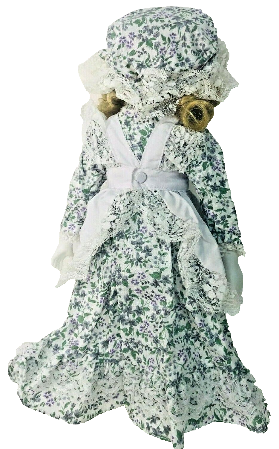China Porcelain 15'' Doll ~ Dark Blue Eyes ~ In Original Box, MINT CONDITION