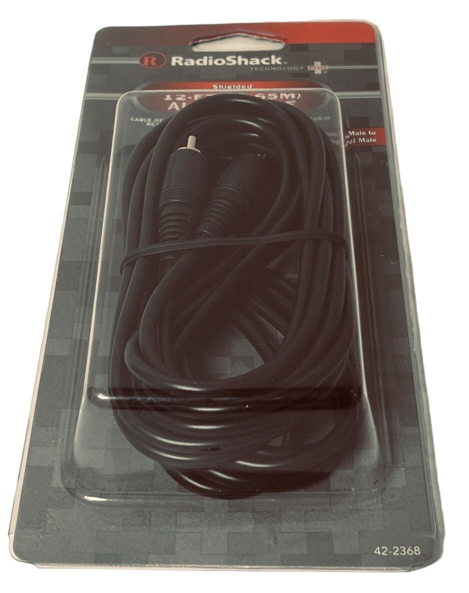 Audio Cable RCA Male to Male AUX .G163 RadioShack 42-2368 Shielded 12 Ft (3.65M)