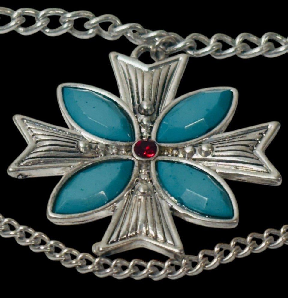 Vintage Multiple Chain Silver Tone Necklace with Charms 12'' EXCELLENT CONDITION