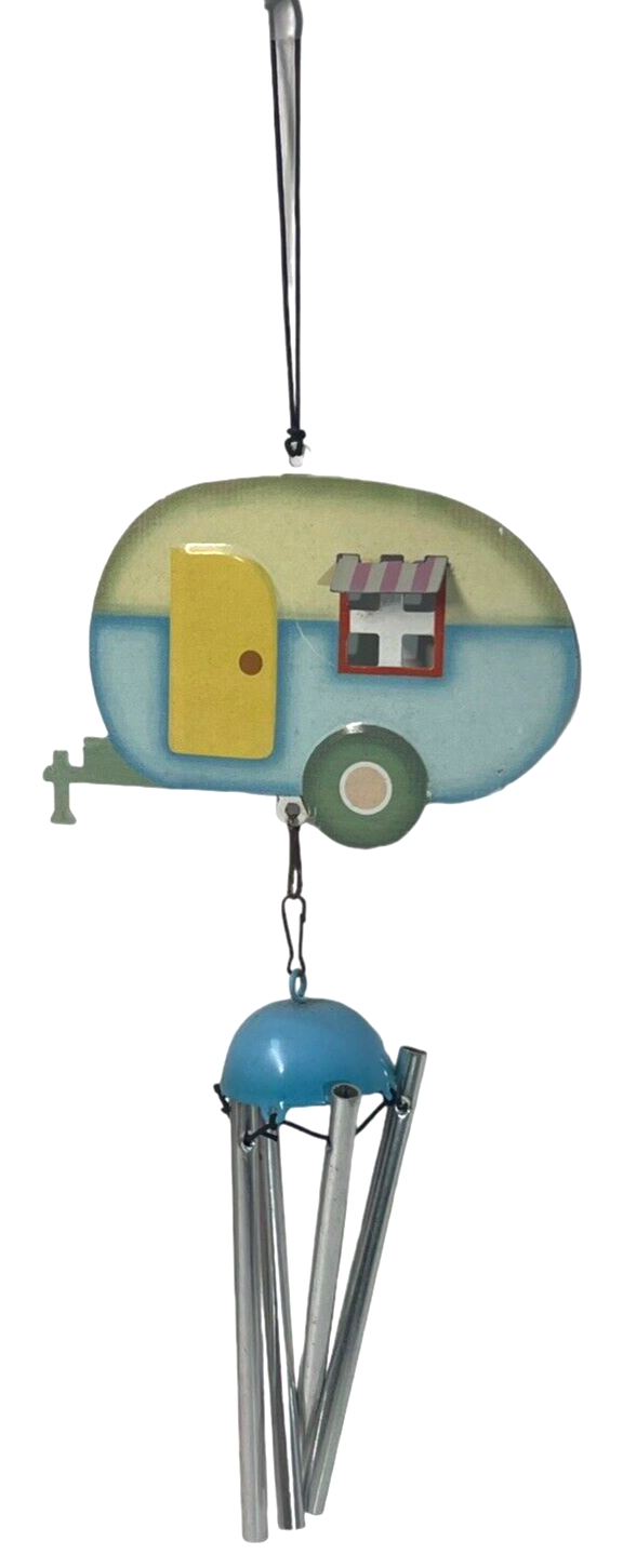 1970s Style Decor Wind Chime - Caravan Camper Trailer - Design 11” Long.