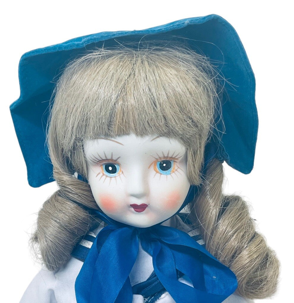 SAILOR GIRL DOLL 18" ALL HAND SEWN, CERAMIC HEAD/ARMS/LEGS/SHOES `VINATGE 1979
