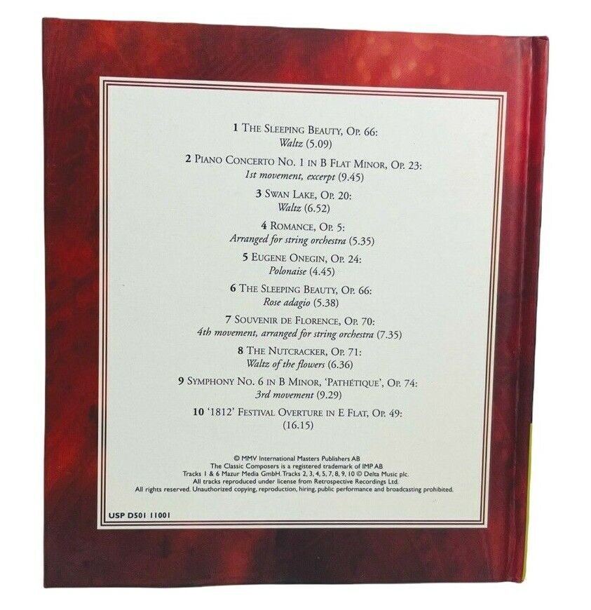 CLASSIC COMPOSERS LISZT, TCHAIKOVSKY, & BRAHMS CDs w/24 PAGE BIOGRAPHY, LOT OF 3
