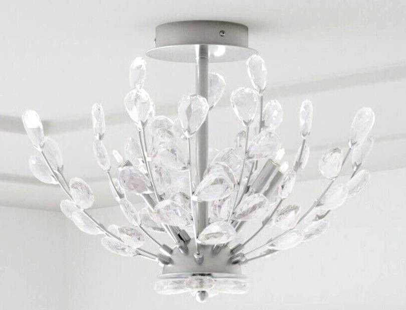 Home Decorators Collection CRYSTAL ACCENT CHANDELIER 4-Light Flush Mount Chrome
