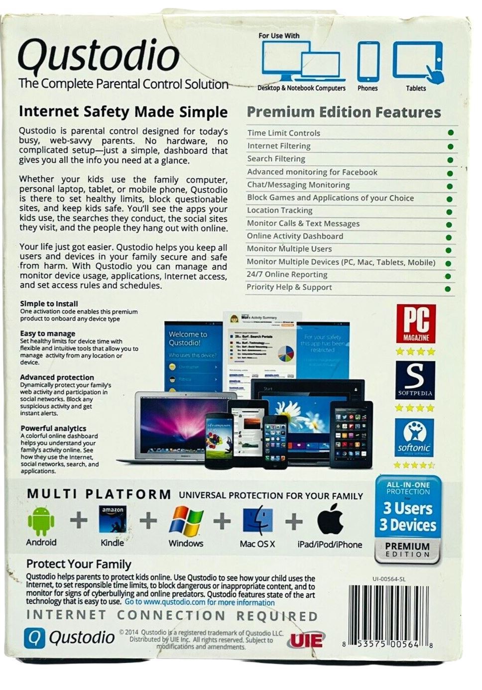 QUSTODIO COMPLETE PARENTAL PROTECTION ALL-IN-ONE CONTROL SYSTEM, BRAND NEW