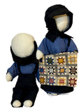 Amish Dolls Handmade Primitive Soft Cloth, No Face Plain Husband & Wife Set.