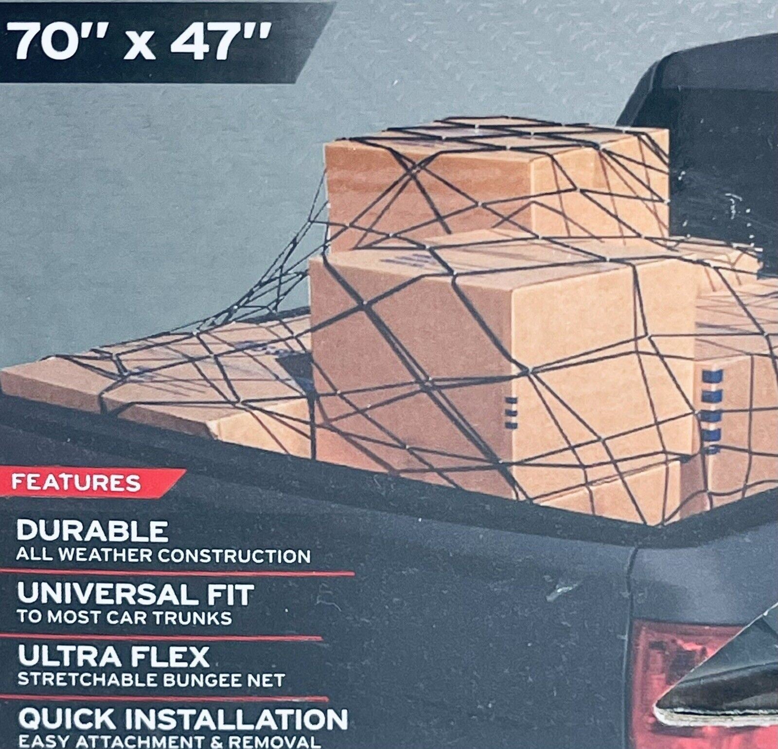 Heavy Duty Bungee Adjustable Cargo Net 70"x47" - BRAND NEW-FACTORY SEALED"