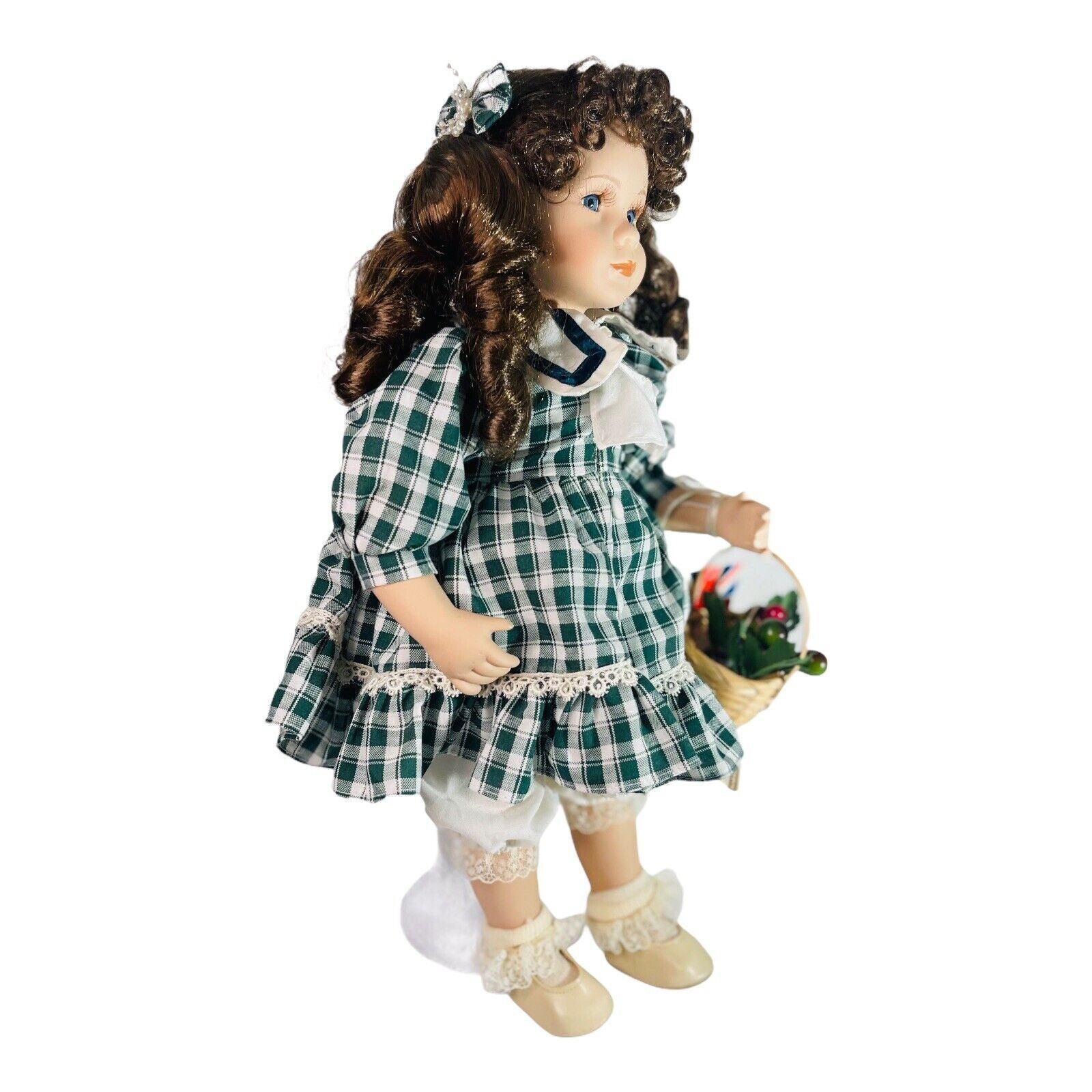 The Wimbledon Collection Porcelain 17'' Doll "KIMBERLY" w/Basket #A-3063