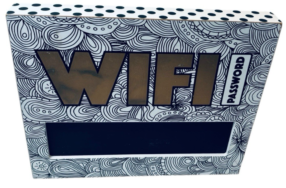WIFI PASSWORD SIGN - CHALKBOARD ERASABLE 11" X 9", PEOPWNED.