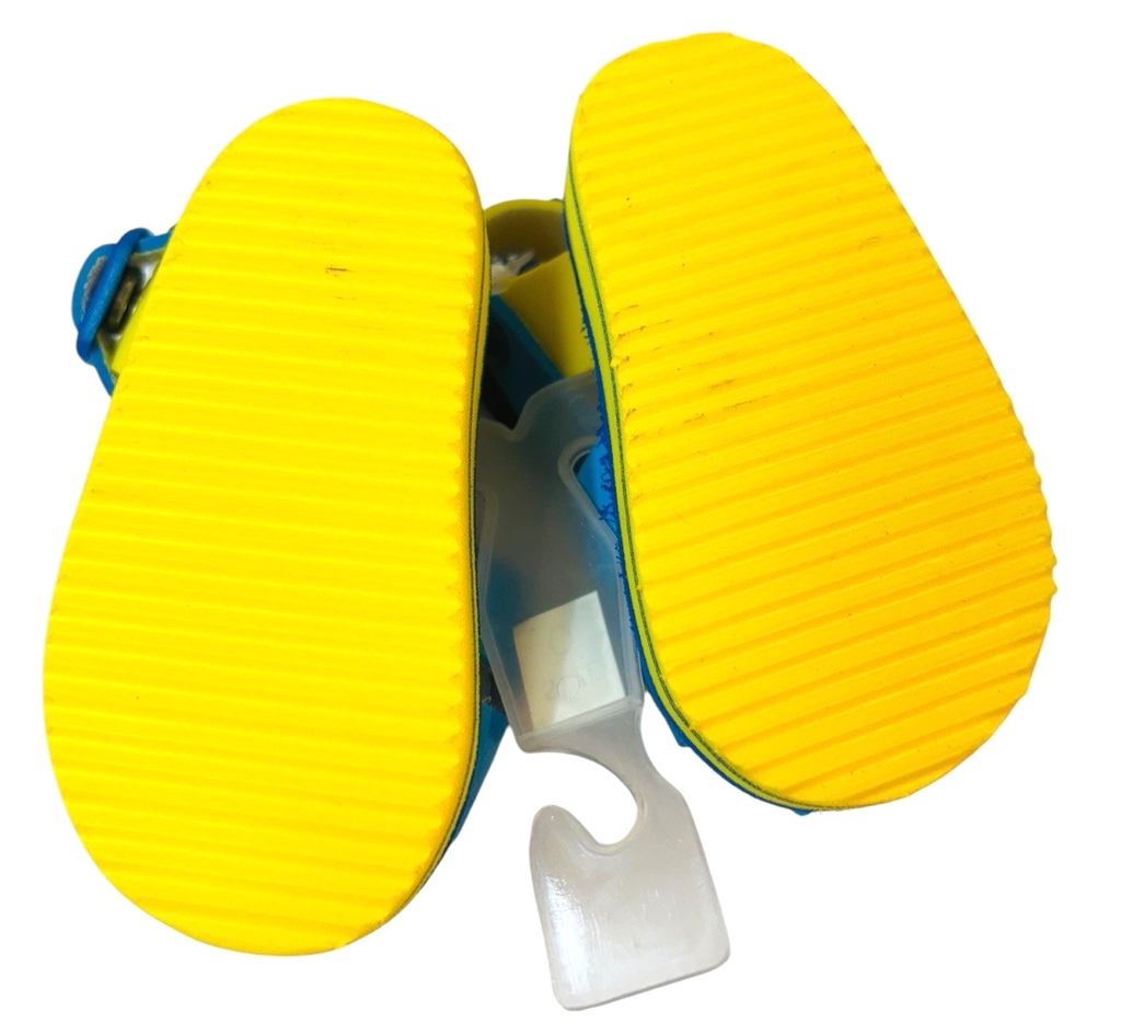 Doll Baby Shoes~ Blue & Yellow Soft Sole Size 0, L 4" X W 2" NEW