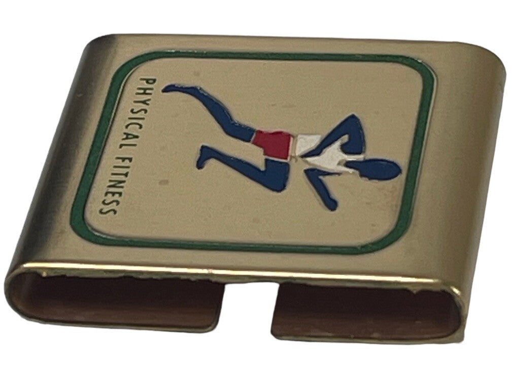 BSA PHYSICAL FITNESS METAL BELT SLIDE MERIT CLIP BOY SCOUTS OF AMERICA VINTAGE
