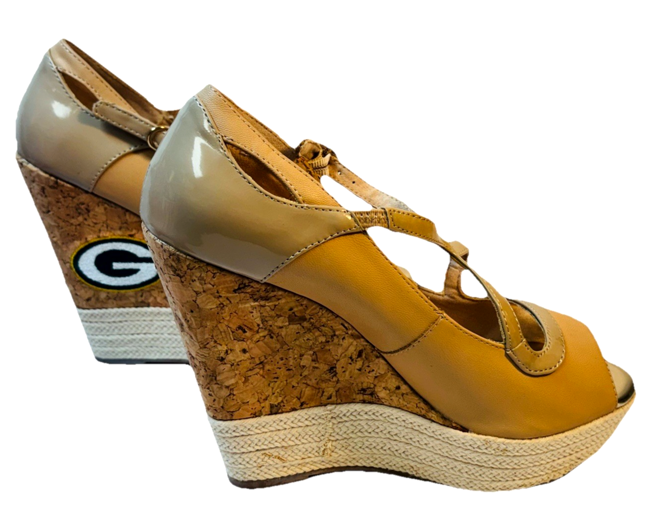 Official Green Bay Packers The Winning Wedge Heel 4.5” ~ Size 7 ~ NEW IN BOX.