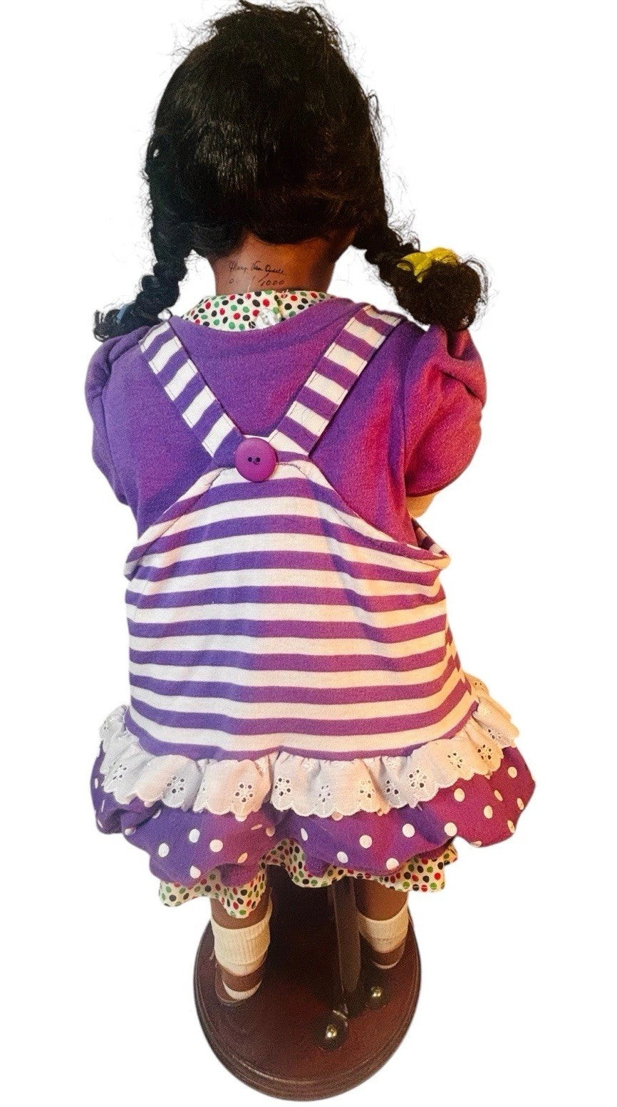 Mary Van Osdell Lucinda African American Doll Signed & Number 24” Tall W/Stand