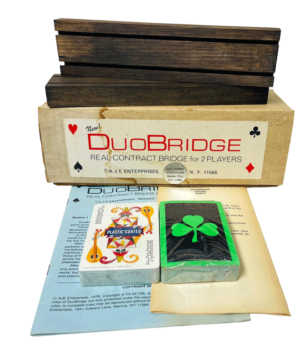 1978 DuoBridge “REAL CONTRACT BRIDGE~2PLAYERS” By; Just Games~Vintage SHIPS FREE