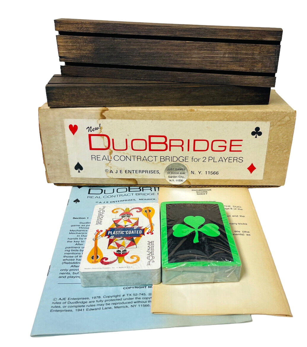 1978 DuoBridge “REAL CONTRACT BRIDGE~2PLAYERS” By; Just Games~Vintage SHIPS FREE