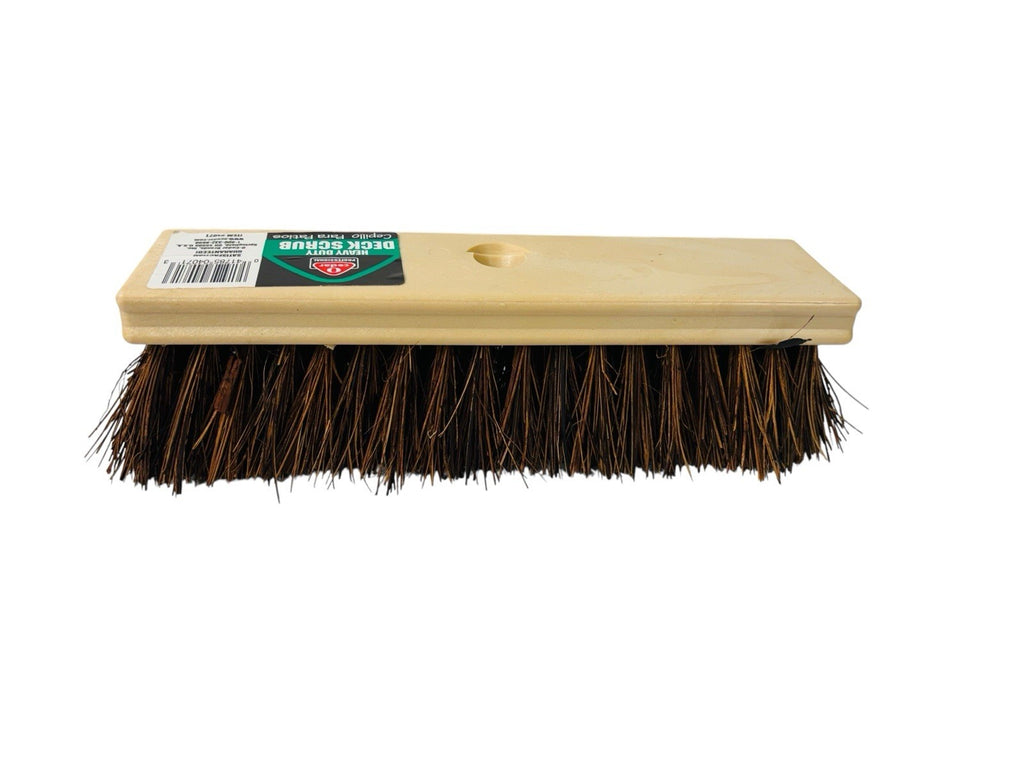 Cedar Heavy Duty Deck Scrub Brush w/ Natural Palmyra Bristles for Decks & Patios