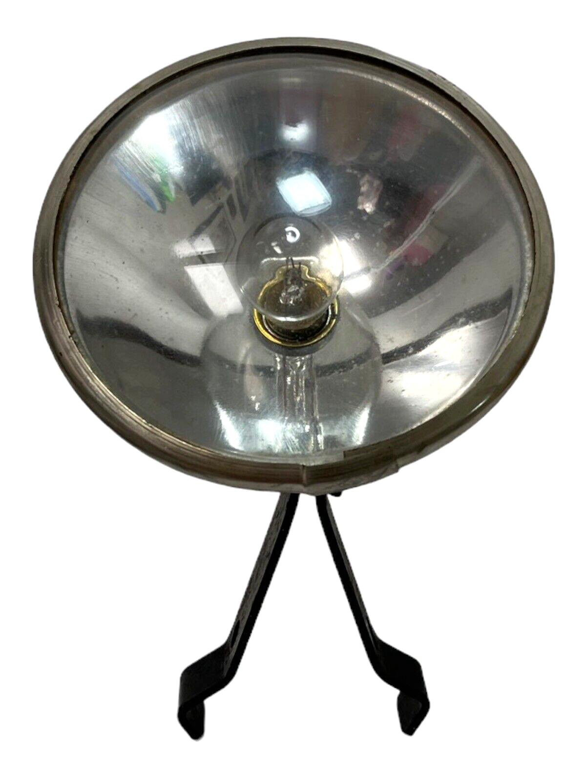 CAMERA SPOTLIGHT ~ CHORM & BLACK W/CONNECTORS ON BACK~5" X 5" ROUND ~ RARE