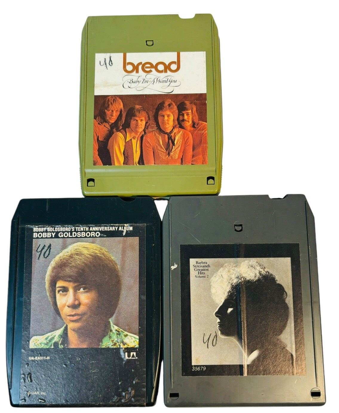 VINTAGE 8 TRACK TAPES MUSIC COLLECTION of ROCK, POP & COUNTRY, LOT 12 Tapes.