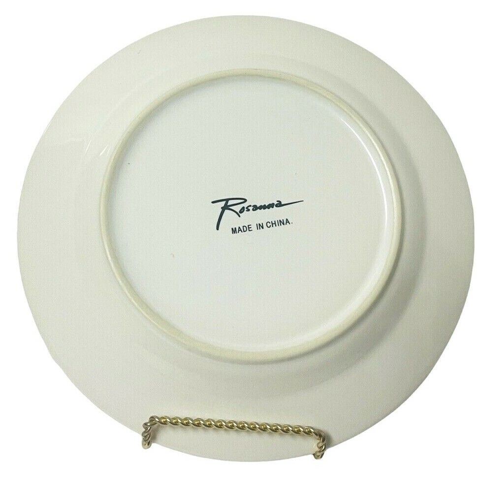 Rosanna Decorative Dessert Plates, Set of 4 Different Themes~w/Storage Box-MINT