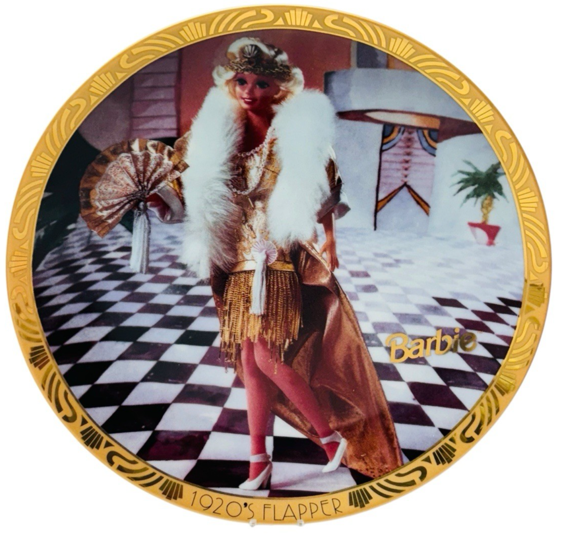 Enesco 1920s Flapper Barbie Collector Plate 7234/10,000 8.25" 1995 W/Certificate